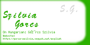 szilvia gorcs business card